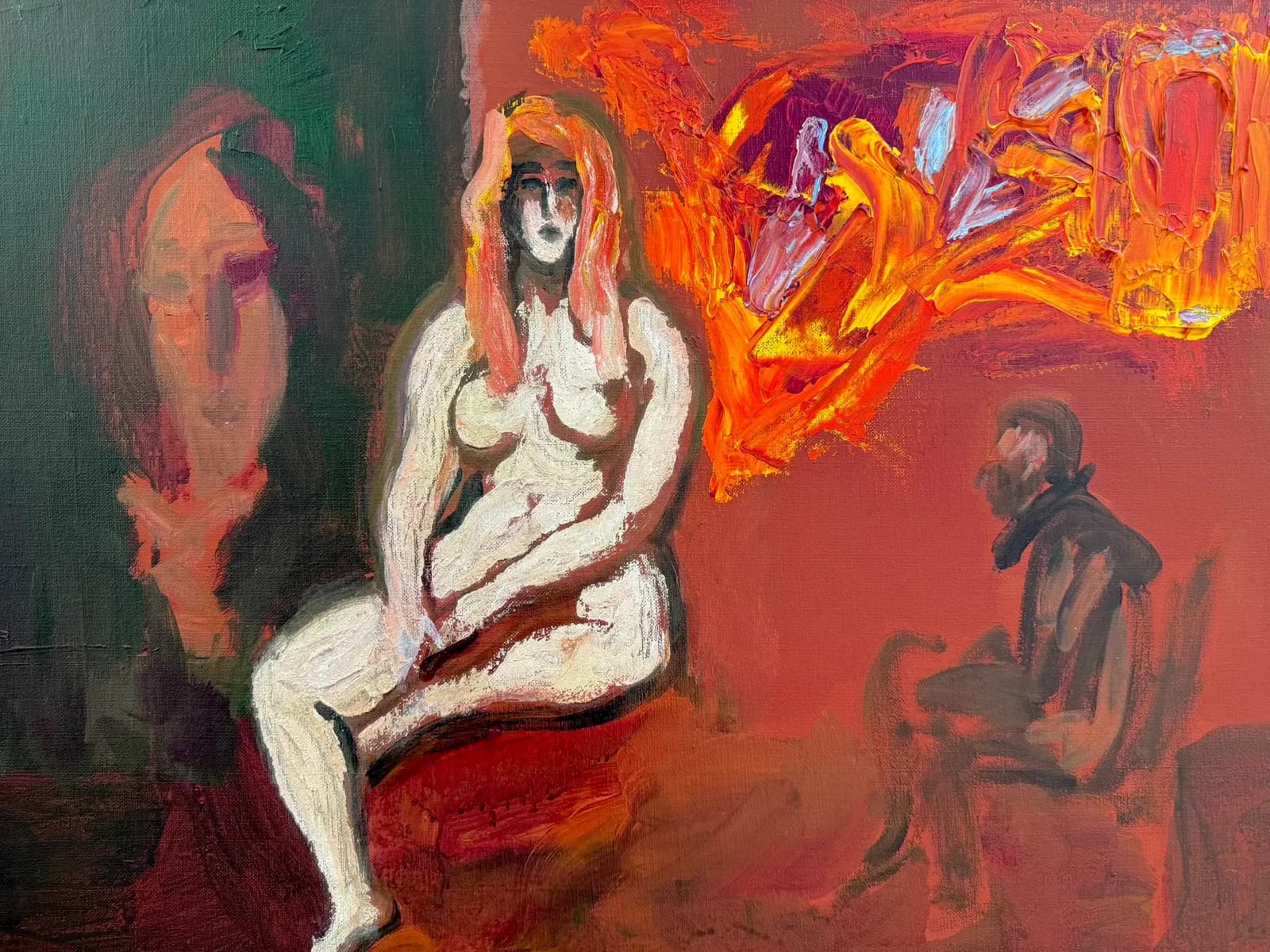 Luis Filcer painting of an artist, painting a nude.