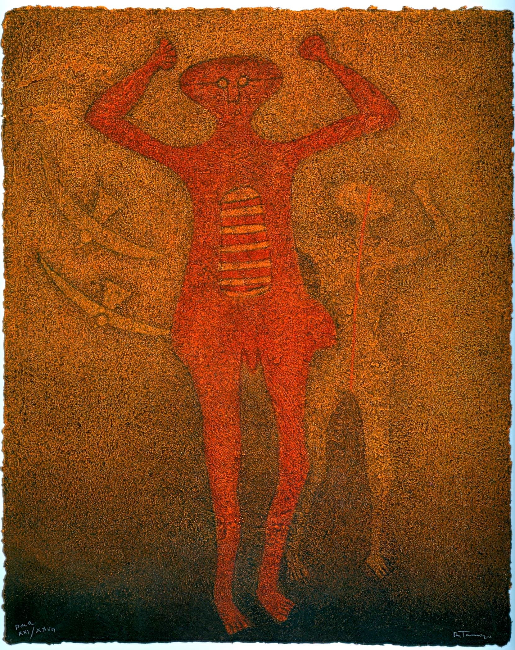 Personaje con Pajaros by Rufino Tamayo