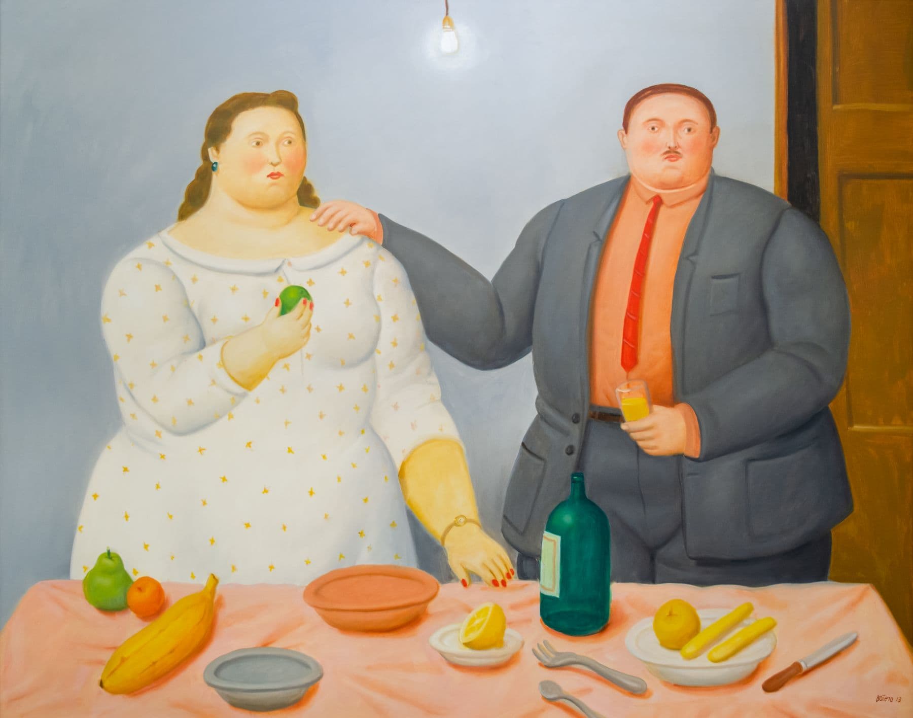 Still Life with Couple by Fernando Botero