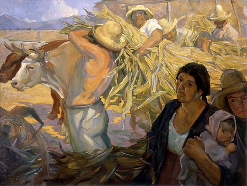 La Cosecha by Saturnino Herrán, Oil on Canvas