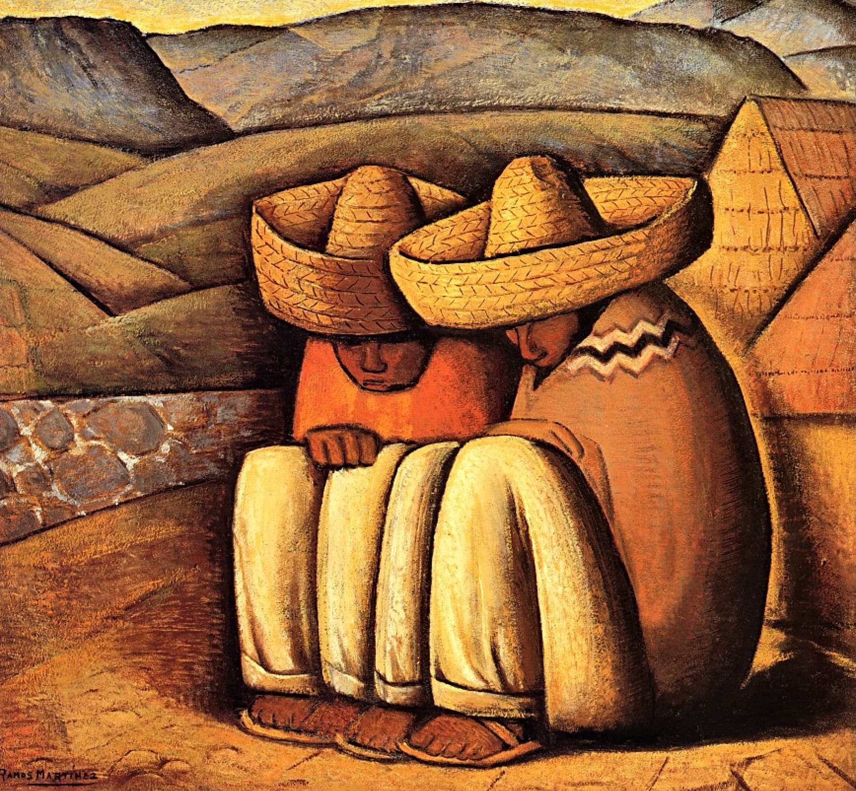 Dos Amigos by Alfredo Ramos Martinez, Painting