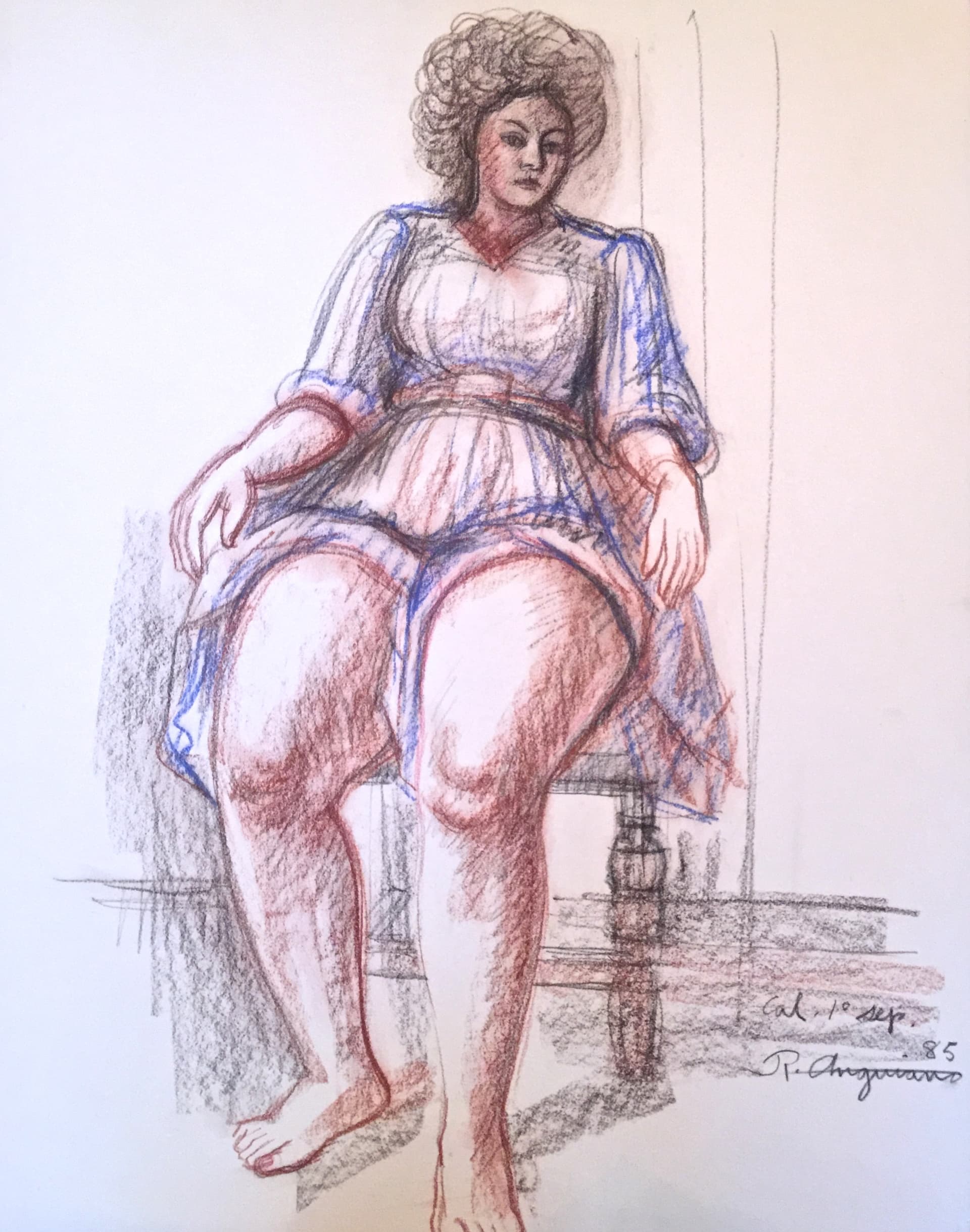 Muchacha en azul by Raúl Anguiano