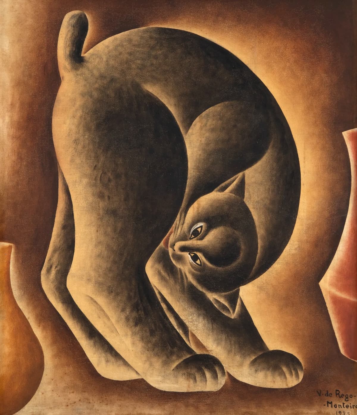 Cat by Vicente do Rego Monteiro, Oil on Canvas