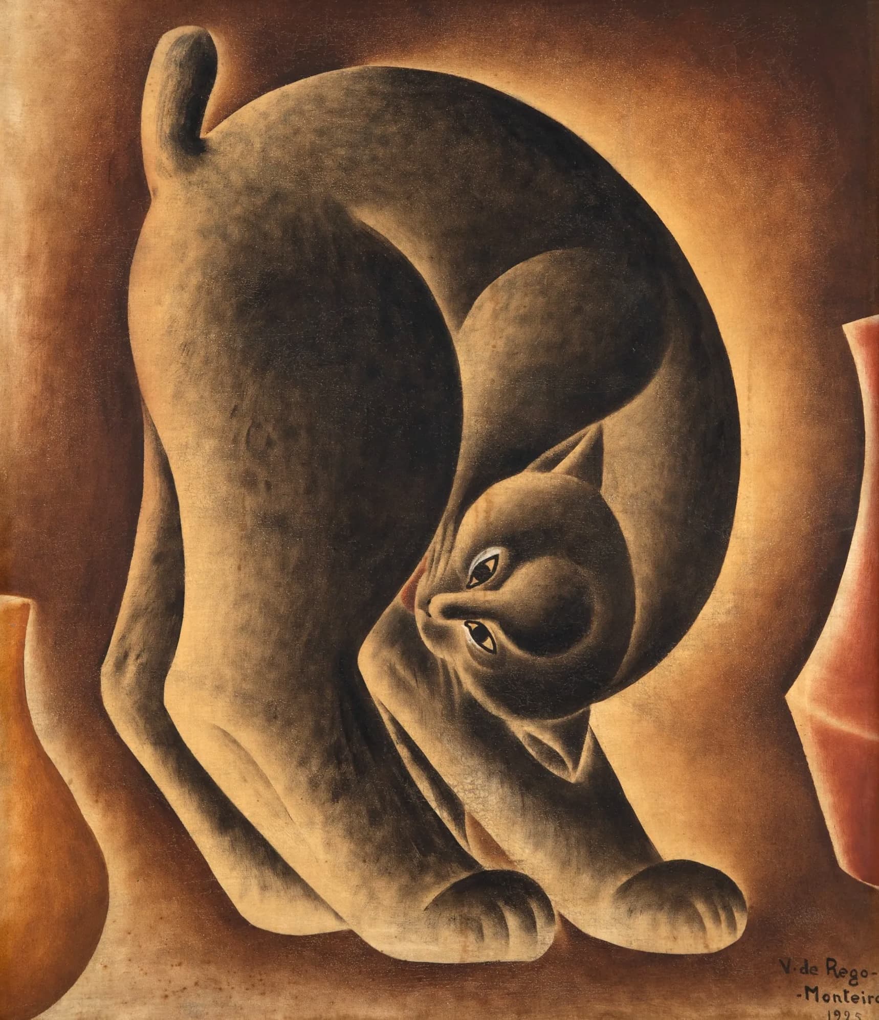Cat by Vicente do Rego Monteiro, Oil on Canvas