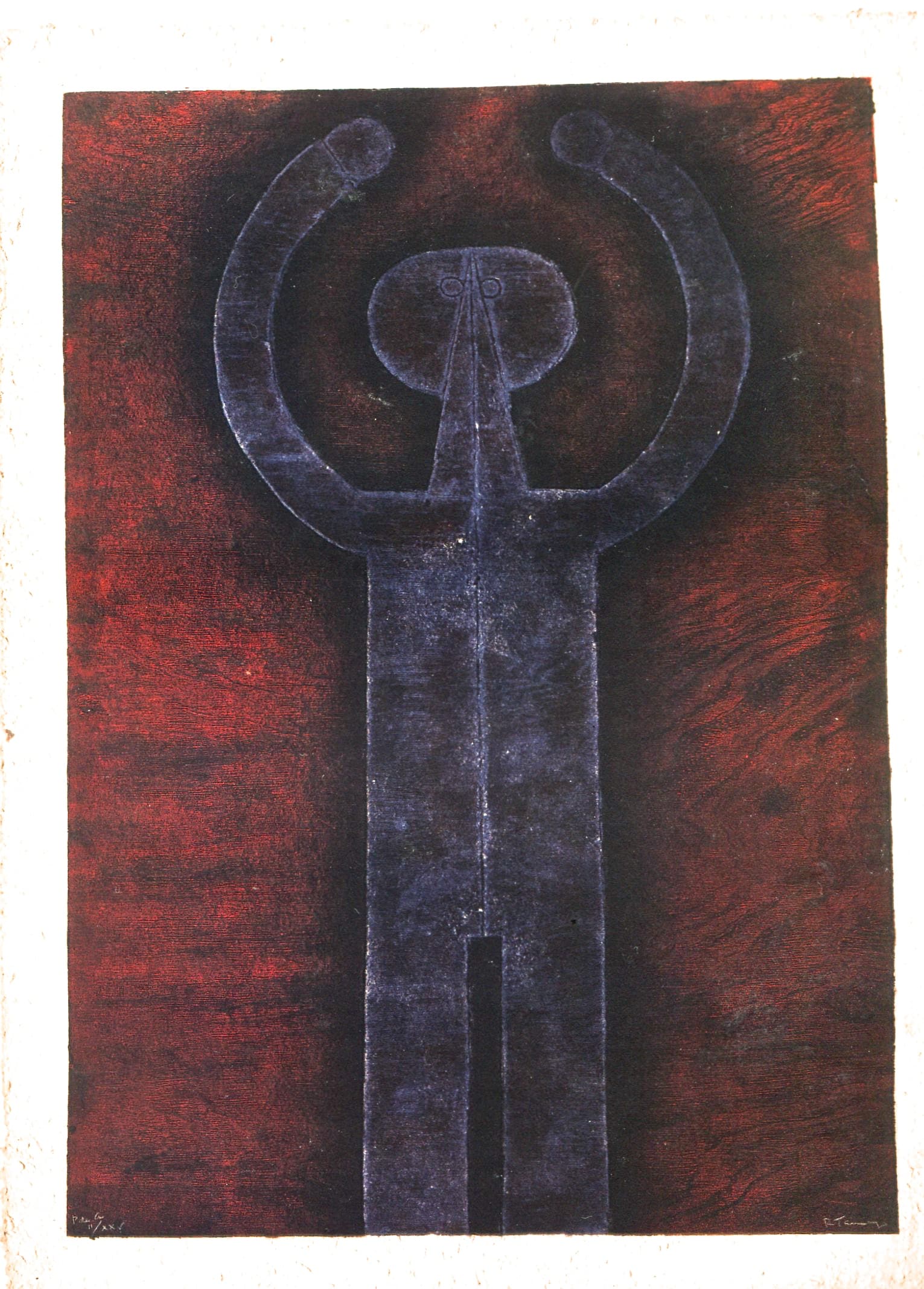 Hombre con brazos en alto by Rufino Tamayo