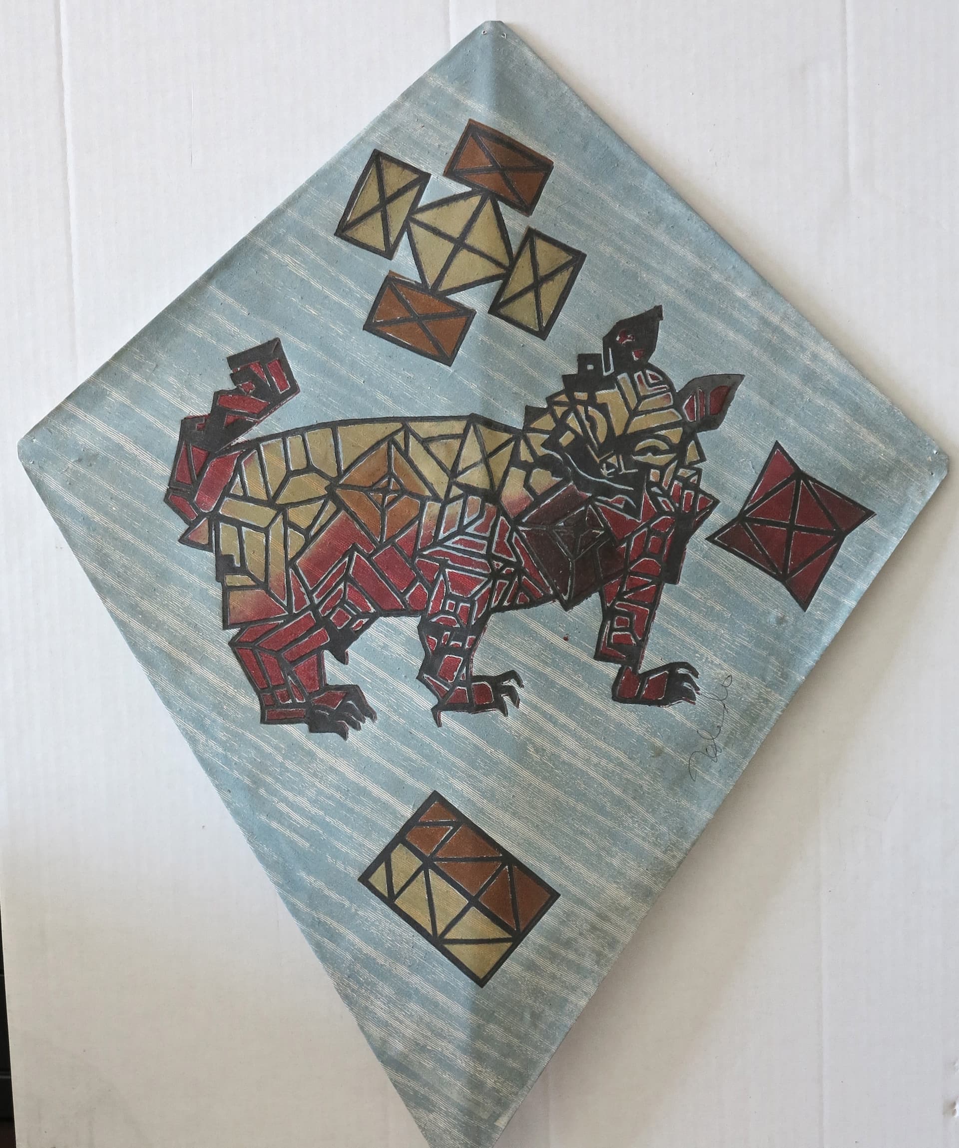 Abstract geometric dog kite by Francisco Toledo