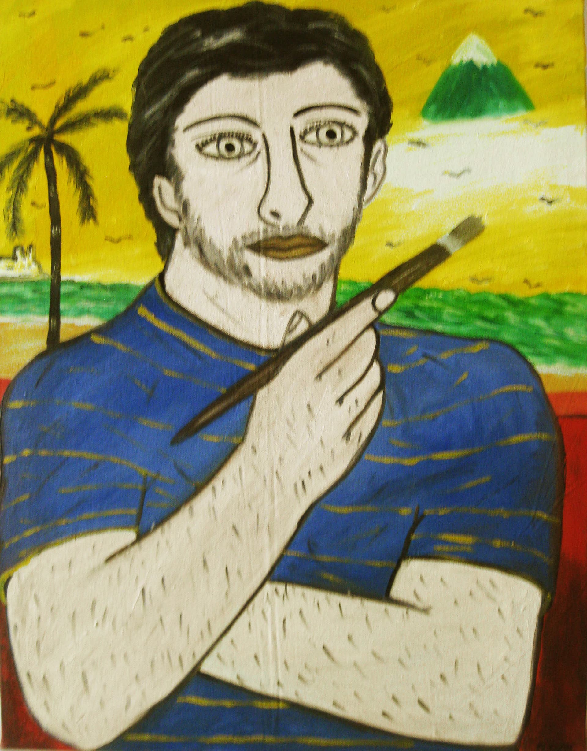 Selfport with landscape by Francisco Vidal