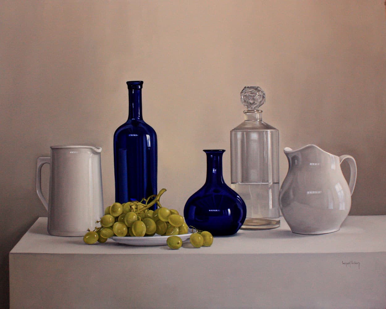 Uvas, botellas y jarras by Miguel Angel Núñez