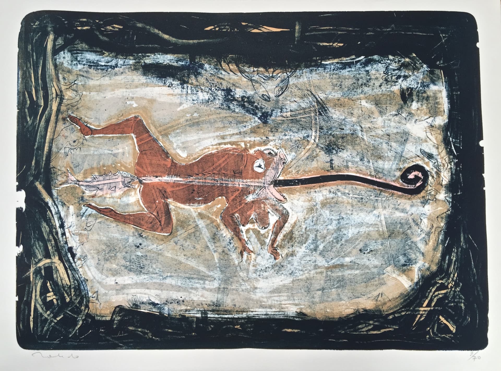 El sapo bufo con pescado by Francisco Toledo