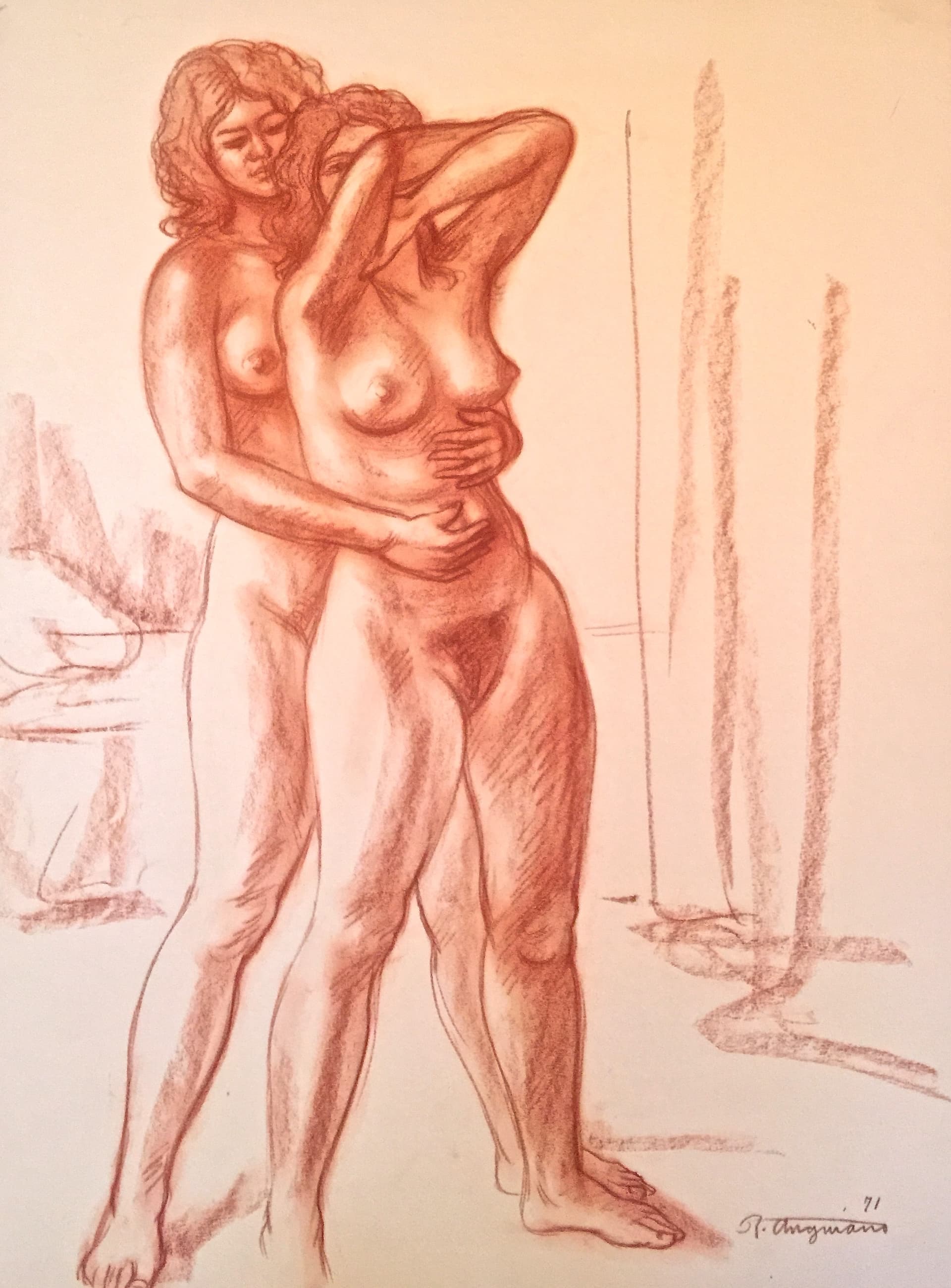 Desnudo de pie by Raúl Anguiano