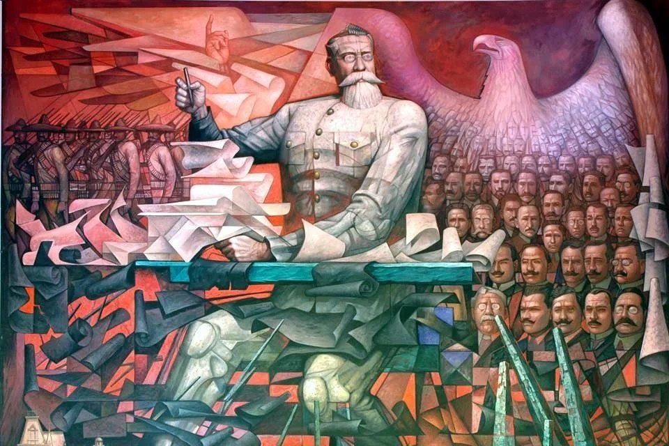 La Constitución de 1917 by Jorge González Camarena, Painting