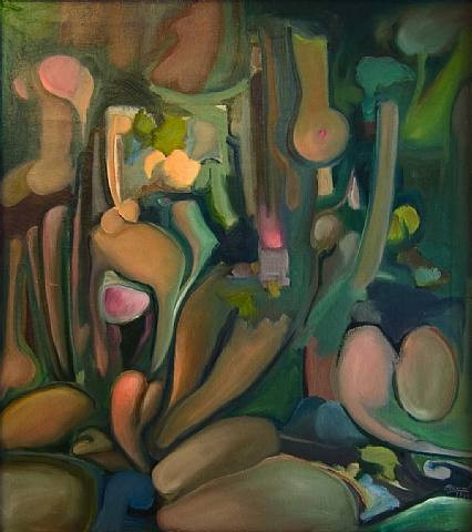 Campfire in the Woods by Jose Bernal, Painting