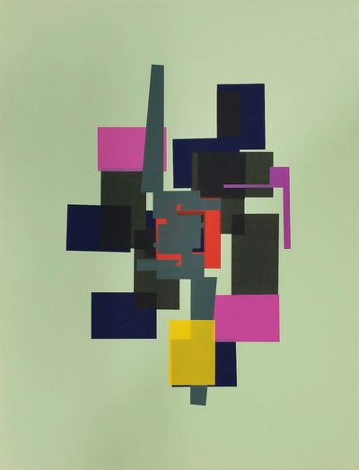 Composición Sobre Verde by Domingo García, Work on Paper